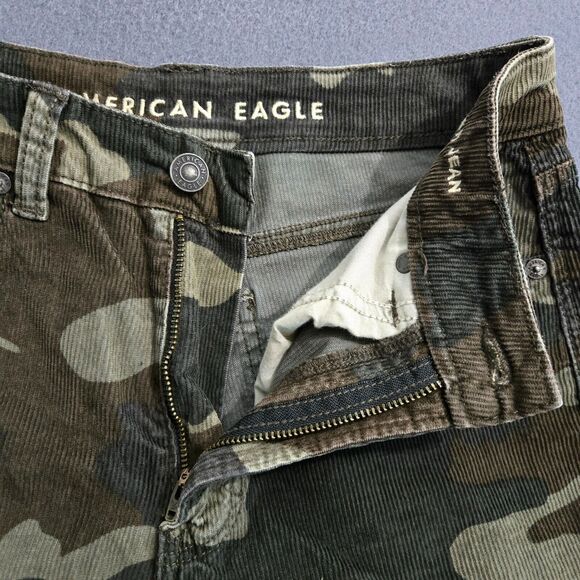 American Eagle Women 2 Regular Mid Rise Camo Corduroy Mom Jeans Super Stretch - Picture 6 of 16